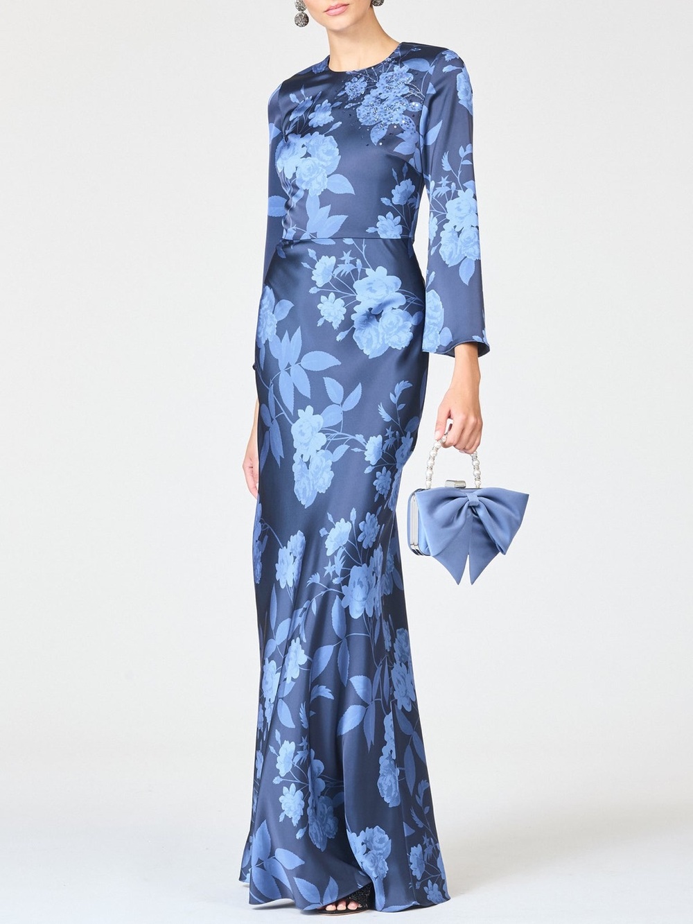 SACHIN & BABI EMBELLISHED ALEX GOWN - GALAXY ROSES. Size 8 Women #422